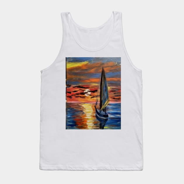 sailing at sunset . Tank Top by kkartwork